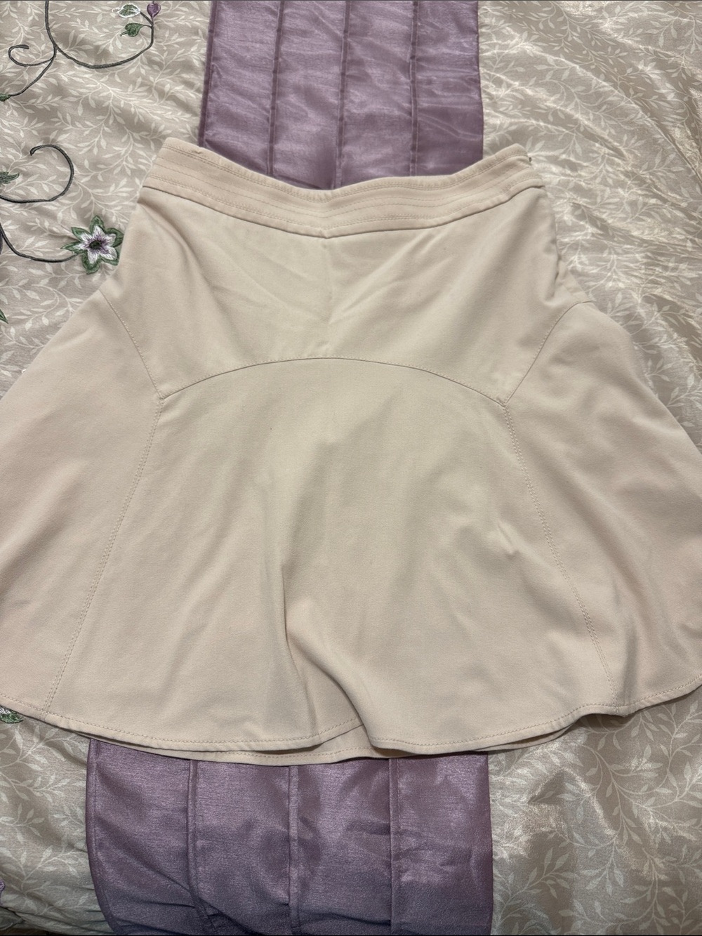White House Black Market Cream Flared Skirt